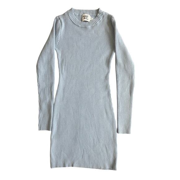 Princess Polly mini Dress Ribbed knitted Sz XS/S Baby blue Long sleeve Aesthetic - Picture 12 of 14